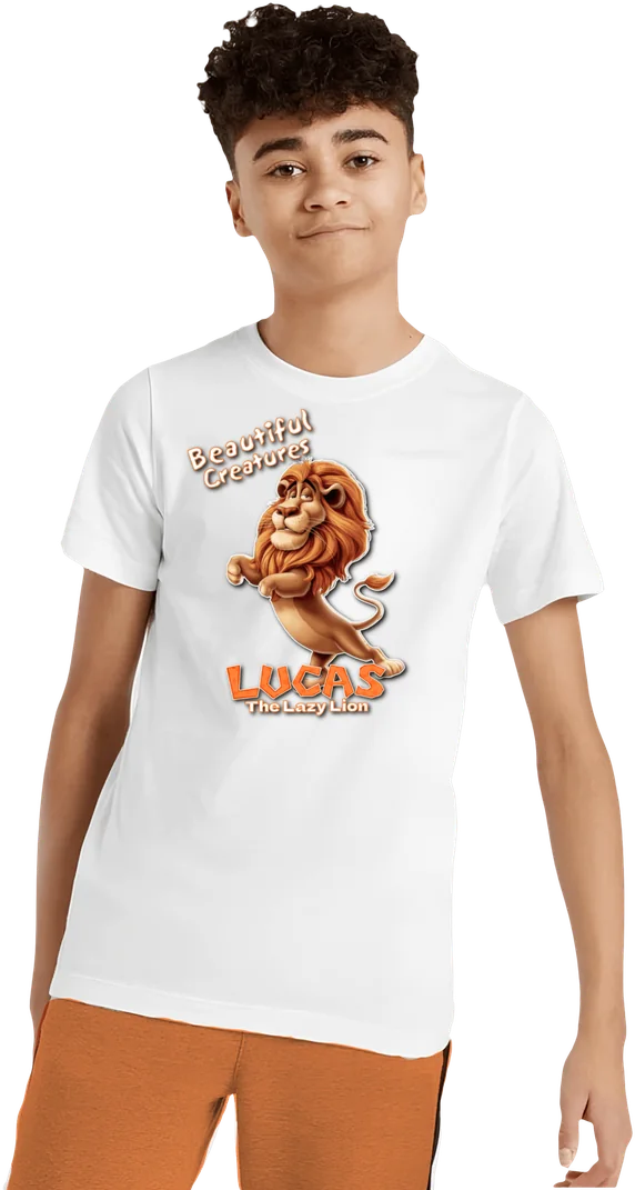 Boy wearing a Lucas t-shirt