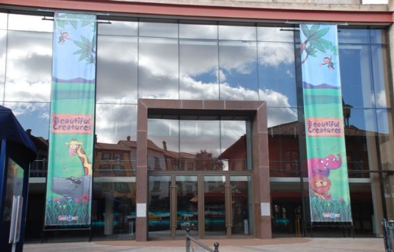 Beautiful Creatures banners on the Montecasino facade